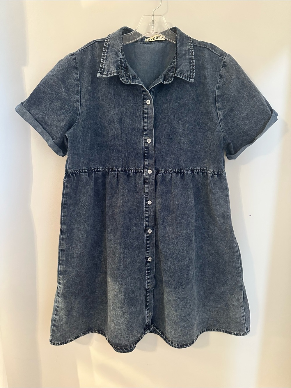 LUVAMIA Jean Tunic/Short Dress Women's Size L
